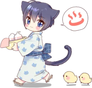 Boy of a black cat :: @line_stickers telegram stickers