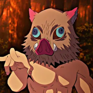 👺 Inosuke Hashibira Demon Slayer Anime, Demon Slayer, Inosuke, Personnage, Masque de sanglier, Personnage d'anime telegram sticker