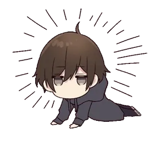 ⭐️ アニメ, マンガ, ちび, 疲れた, かわいい whatsapp sticker