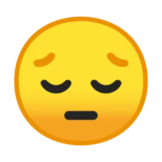😔 emoji, sad, unhappy, face telegram sticker