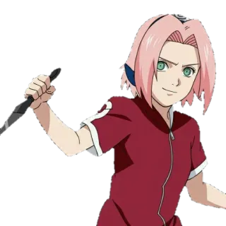 😠 Sakura Naruto anime, character, ninja, kunai, fighting, sakura haruno telegram sticker