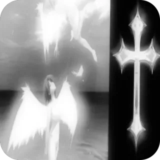 🫥 angel, cross, spiritual, wings, religion telegram sticker