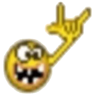 😎 emoji, rock and roll, hand gesture, smiley, funny telegram sticker