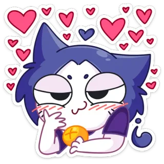 ❤️ kucing, hati, imut, menggemaskan, cinta telegram sticker