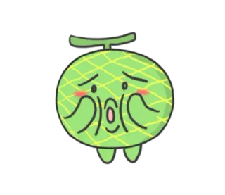 🍈 Melone, Frucht, süß, kawaii, Cartoon telegram sticker
