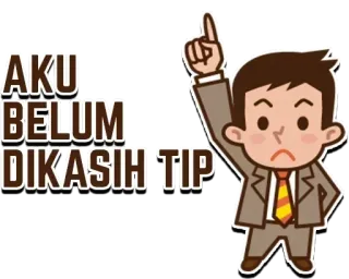 ☹ AKU BELUM DIKASIH TIP Geschäftsmann, zeigen, Tipp, Geld telegram sticker