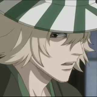 🧩 Kisuke Urahara Bleach Anime, Manga, Bleach, Kisuke Urahara, Charakter, Fanart, Hut, Grün telegram sticker