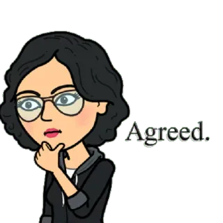 👍 Agreed. Acuerdo, Pensando, Dibujo animado, Bitmoji telegram sticker