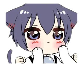 🫐 Anime, Gatto, Kawaii, Carino, Personaggio, Adesivo telegram sticker