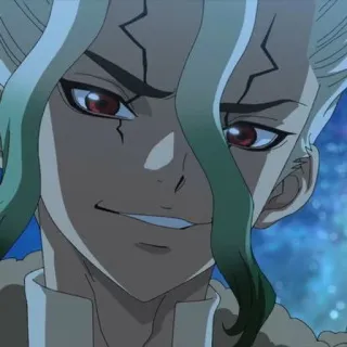 🥬 Senku Ishigami Dr. Stone аниме, доктор стоун, сенку, ишигами, ученый whatsapp sticker