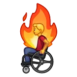 🚶♀️ kursi roda, api, kebakaran, disabilitas, orang, kartun whatsapp sticker