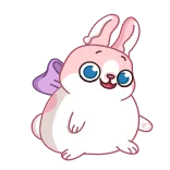 👋 conejo, mono, conejito, animal, kawaii, rosa, orejas telegram sticker