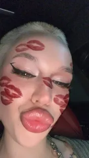 😘 lips, kisses, makeup, face, woman telegram sticker