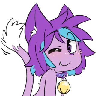 😉 แมว, สัตว์, การ์ตูน, น่ารัก, สีม่วง, สัตว์เลี้ยง telegram sticker