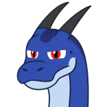 😎 dragon, cartoon, animated, sticker, blue telegram sticker