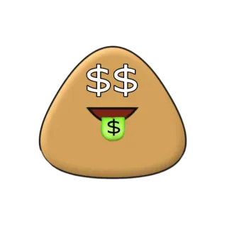 🤑 漫画, キャラクター, お金, ドル記号, 富, 貪欲 telegram sticker