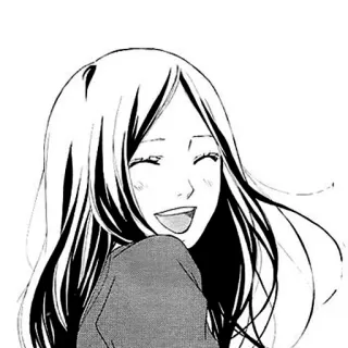 😄 anime, manga, feliz, sonrisa, dibujo animado, mujer, retrato whatsapp sticker