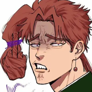 🖕 Kakyoin Noriaki JoJo's Bizarre Adventure Anime, Dedo corazón, Ofensivo, Dibujos animados, Fan art telegram sticker
