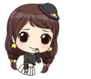 😅 desenho animado, garota anime, chibi, fofo, feminino, chapéu telegram sticker