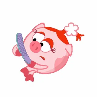 💅 cochon, dessin animé, personnage, lime à ongles, manucure, animation telegram sticker