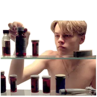 😊 Leonardo DiCaprio actor, drogas, pastillas, medicina, joven, hombre whatsapp sticker