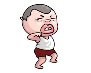 😐 Dibujo animado, Enojado, Luchador, Boxeo, Agresión whatsapp sticker