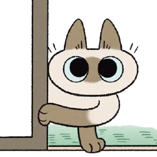 🤨 cat, cartoon, window, cute, animal telegram sticker