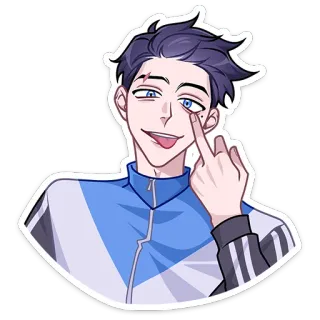 🖕 character, middle finger, anime telegram sticker