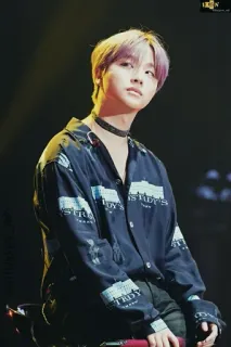 🖇 STRDY kpop, азиат, мужчина, фиолетовые волосы, певец whatsapp sticker