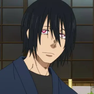 ⭕️ Shinra Kusakabe Fire Force Anime, Manga, Pompiere, Capelli neri, Shinra telegram sticker