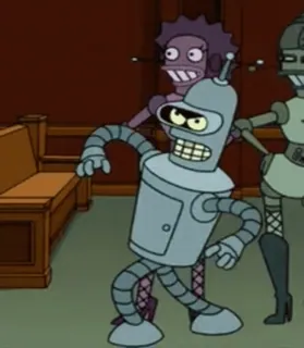 🚶‍♂ Bender Futurama cartoon, robot, funny, sci-fi, animation telegram sticker