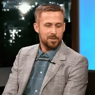 🙂 Ryan Gosling นักแสดง, คนดัง, ผมบลอนด์, ผู้ชาย, ภาพเหมือน telegram sticker