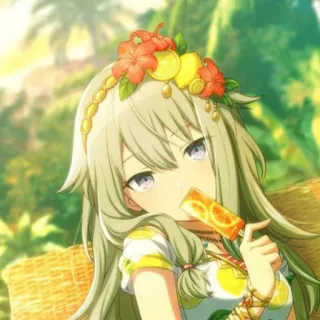 🍵 animé, fille, dessin animé, mignon, été, popsicle whatsapp sticker