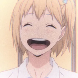 🌷 anime, tersenyum, gadis, bahagia, kartun telegram sticker
