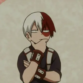 😐 Shoto Todoroki My Hero Academia Shoto Todoroki, My Hero Academia, Anime, Manga, Héroe, Quirk, Hielo, Fuego telegram sticker