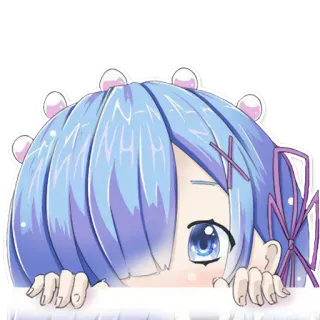 👀 Rem Anime, Cartoon, Süß, Mädchen, Fanart telegram sticker