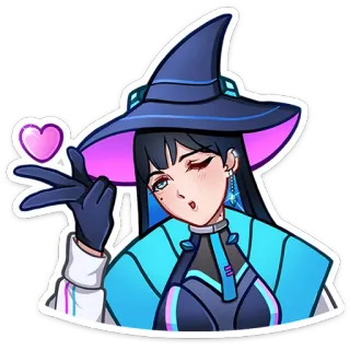 🧙 女巫, 卡通, 动漫, 爱心, 角色, 女孩 telegram sticker