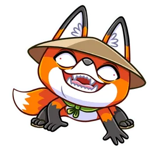 🤤 fuchs, tier, cartoon, süß, kawaii, aufkleber telegram sticker