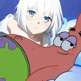 🗿 Patrick Star Spongebob Squarepants anime, cartoon, patrick, meme telegram sticker