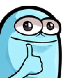 🙂 cartoon, thumb up, character, light blue telegram sticker