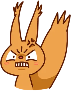 😠 wiewiórka, zły, kreskówka, zwierzę, wyraz, słodki telegram sticker