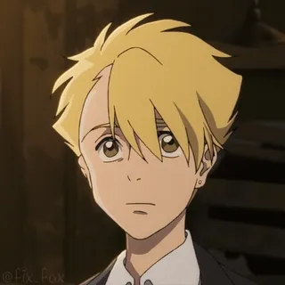 😢 Anime, Blonde Haare, Porträt, Junge, Cartoonfigur telegram sticker