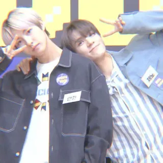 😣 MC uomini, asiatico, segno di pace, amicizia telegram sticker