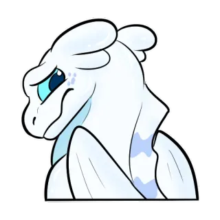 😢 dragon, blanc, dessin animé, autocollant, mignon telegram sticker