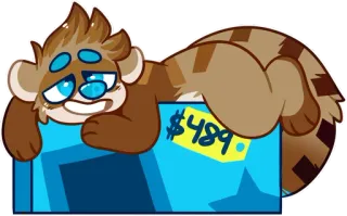 📺 $489 animal, cartoon, sticker, illustration, price tag, funny telegram sticker
