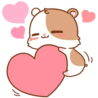 ❤️ criceto, carino, cuore, animale, amore, cartone animato telegram sticker