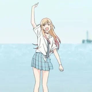 🥟 Marin Kitagawa My Dress-Up Darling anime, girl, school uniform, skirt, cute telegram sticker