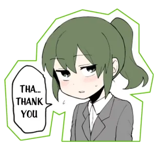 ☺️ THA...THANK YOU Anime, Manga, Grazie, Chibi, Carino, Saluto whatsapp sticker