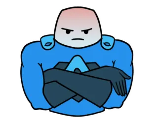 😡 Dessin animé, Super héros, En colère, Bleu, Musclé, Personnage whatsapp sticker