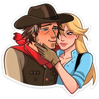 ⭐ para, romantyzm, western, kowboj, miłość, uczucie telegram sticker